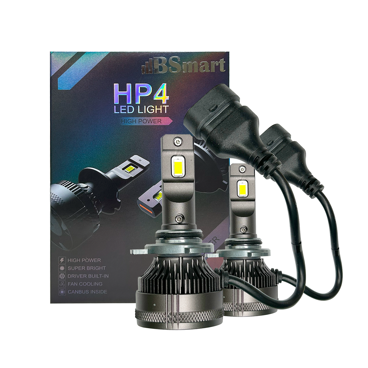Автолампи LED BSmart HP4 цоколь HIR2 9012 10000Лм 100Вт 6000K 12В Canbus 50Вт на лампу