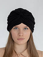 Шапка чалма тюрбан літня бавовняна D.Hats чорного кольору