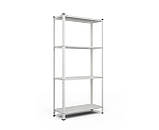 Стелаж металевий розбірний на болтах 1500х750х300, 4 полиці фарбований метал 35кг/полицю Білий Стелаж лофт, фото 2