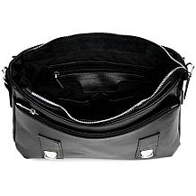 Сумка-портфель на плече з ручкою TARWA ZA-6008-3md чорна гладка шкіра, фото 2