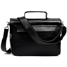 Сумка-портфель на плече з ручкою TARWA ZA-6008-3md чорна гладка шкіра, фото 3