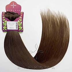 Натуральне Слов'янське Волосся на Заколках 55-60 см 110 грам, Шоколад №04