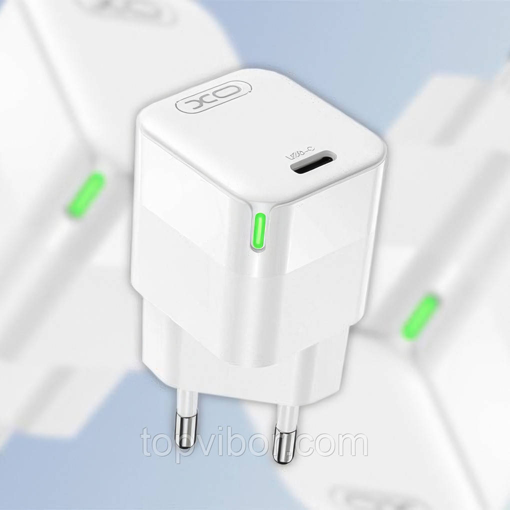 Зарядний пристрій для телефону XO CE06 PD 30W Type-C Білий, блочок для зарядки смартфона - адаптер