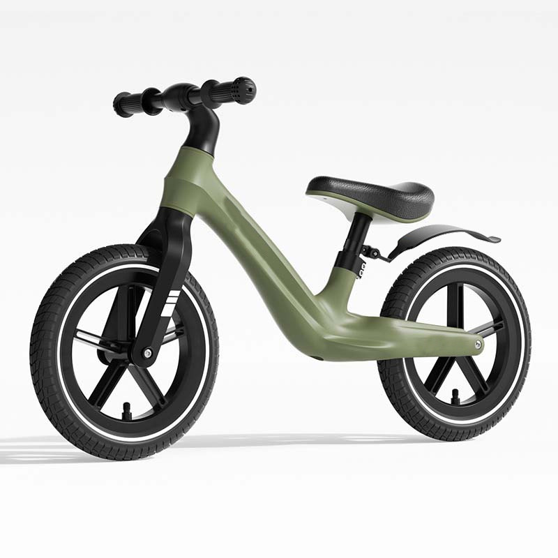 Дитячий біговел U-max з нейлоновою рамою та надувними колесами 12 дюймів і бризковиком, зелений матча