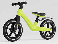 Дитячий біговел U-max з нейлоновою рамою та надувними колесами 12 дюймів і бризковиком, салатовий