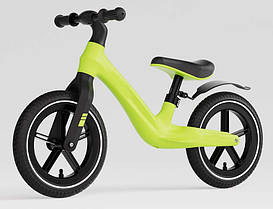 Дитячий біговел U-max з нейлоновою рамою та надувними колесами 12 дюймів і бризковиком, салатовий