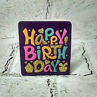 Листівка міні подарункова Happy birthday з блискітками 7,1х8,2 см 5504-314
