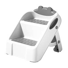 Дитячі сходи Bestbaby 2024 Gray для унітаза зі сходинкою для миття рук