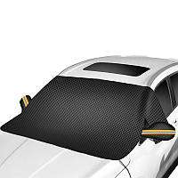 Защитная накидка чехол Lesko 2024 260*114 см на лобовое стекло и зеркала от снега и солнца на магнитах