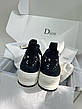 Жіночі сині текстильні кеди Dior WALK'N'DIOR на платформі з принтом Christian Dior Oblique з написом Діор, фото 6