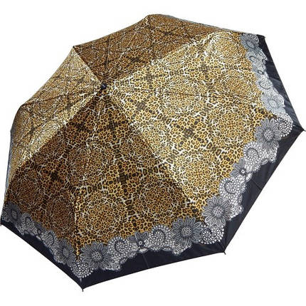 Парасолька жіноча складана Doppler повний автомат Антивітер 746165 сатин Leopardo, фото 1
