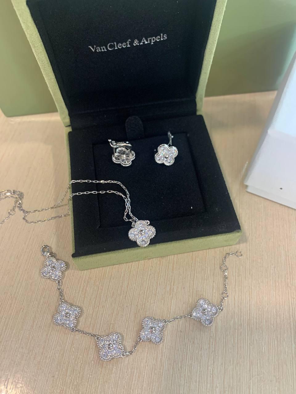 Ван Кліф комплект прикрас / Van Cleef підвіска, сережки, браслет