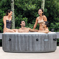 Надувний джакузі - СПА Intex 28440 (196х71 см) (4-х місний: 1 741 л/год, тент, підстилка, підсвітка, 2 підголівника), фото 3