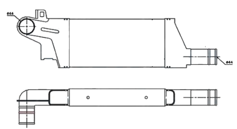 Радіатор наддува Opel Corsa C 01-07 NRF с/без конд.; акпп/мкпп; 264X127X50; (1.7 DI / 1.7 DTI), фото 1