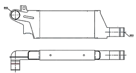 Радіатор наддува Opel Corsa C 01-07 NRF с/без конд.; акпп/мкпп; 264X127X50; (1.7 DI / 1.7 DTI)