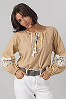 Жіноча вишиванка сучасна стильна вишиванка, етнічний одяг модний оригінальний блуз із куживом