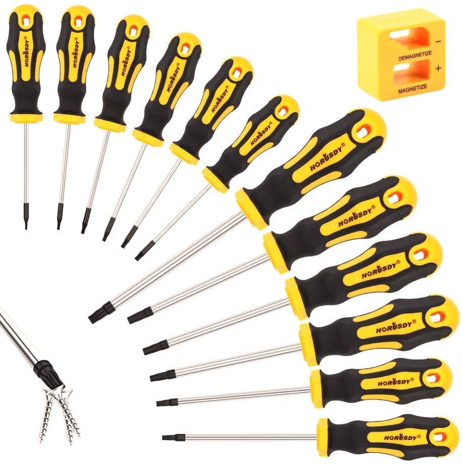 Набір Torx викруток 12шт + намагнічувач-розмагнічувач sdy-84010, фото 1