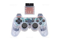 Геймпад для Sony PlayStation 2, бездротовий, з вібро, прозорий