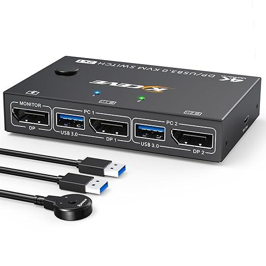 KVM-перемикач Kceve KVM201DPA 8K при 30 Гц 4K при 120 Гц з 4 портами USB 3.0