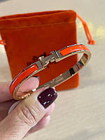 Браслет Hermes / Ермес жовтогарячий браслет - емаль, позолота 18 К