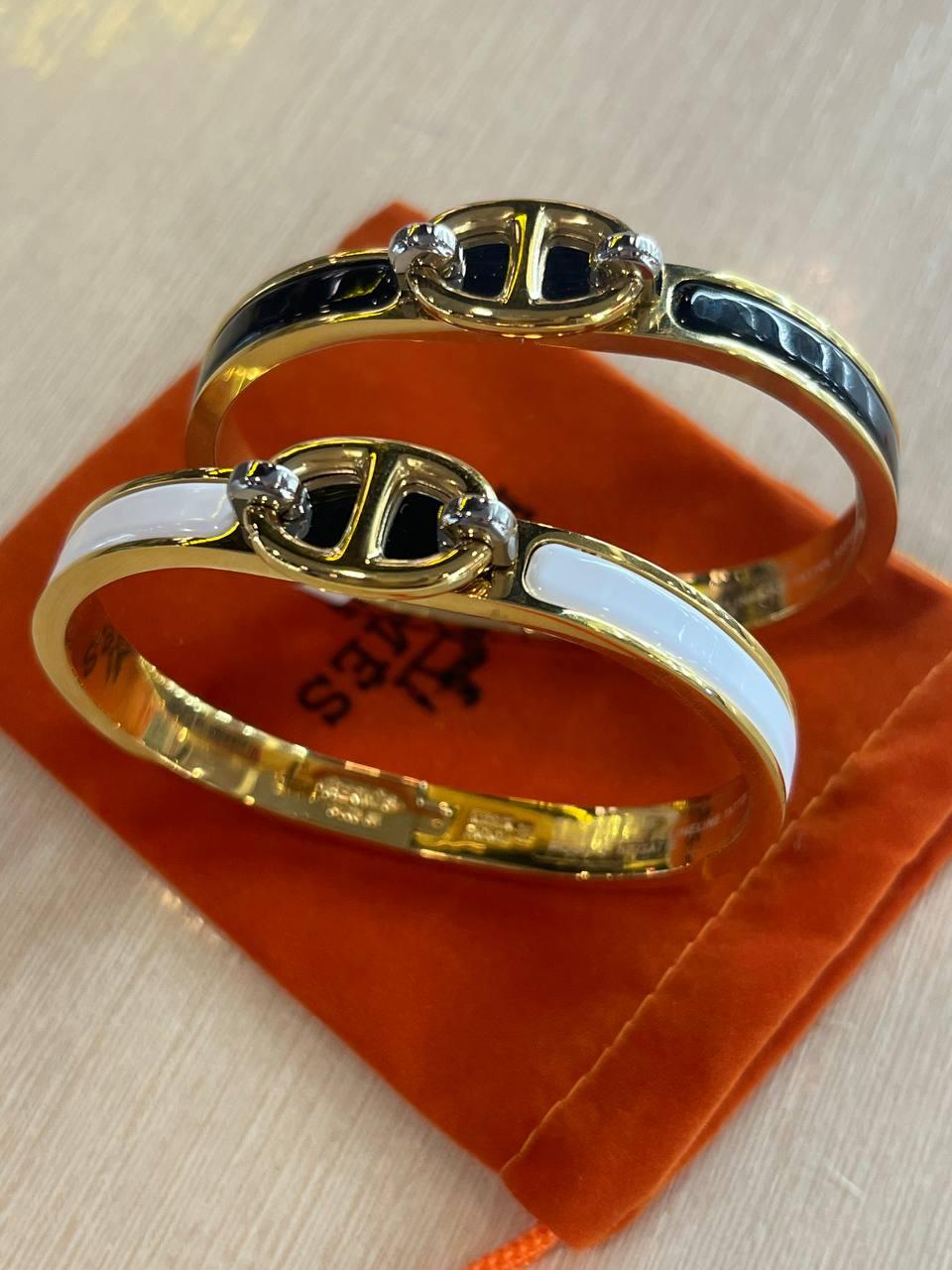 Браслет Hermes/ Ермес чорний браслет у подарунковій упаковці