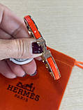 Браслет Hermes / Ермес жовтогарячий браслет - емаль, позолота 18 К, фото 3