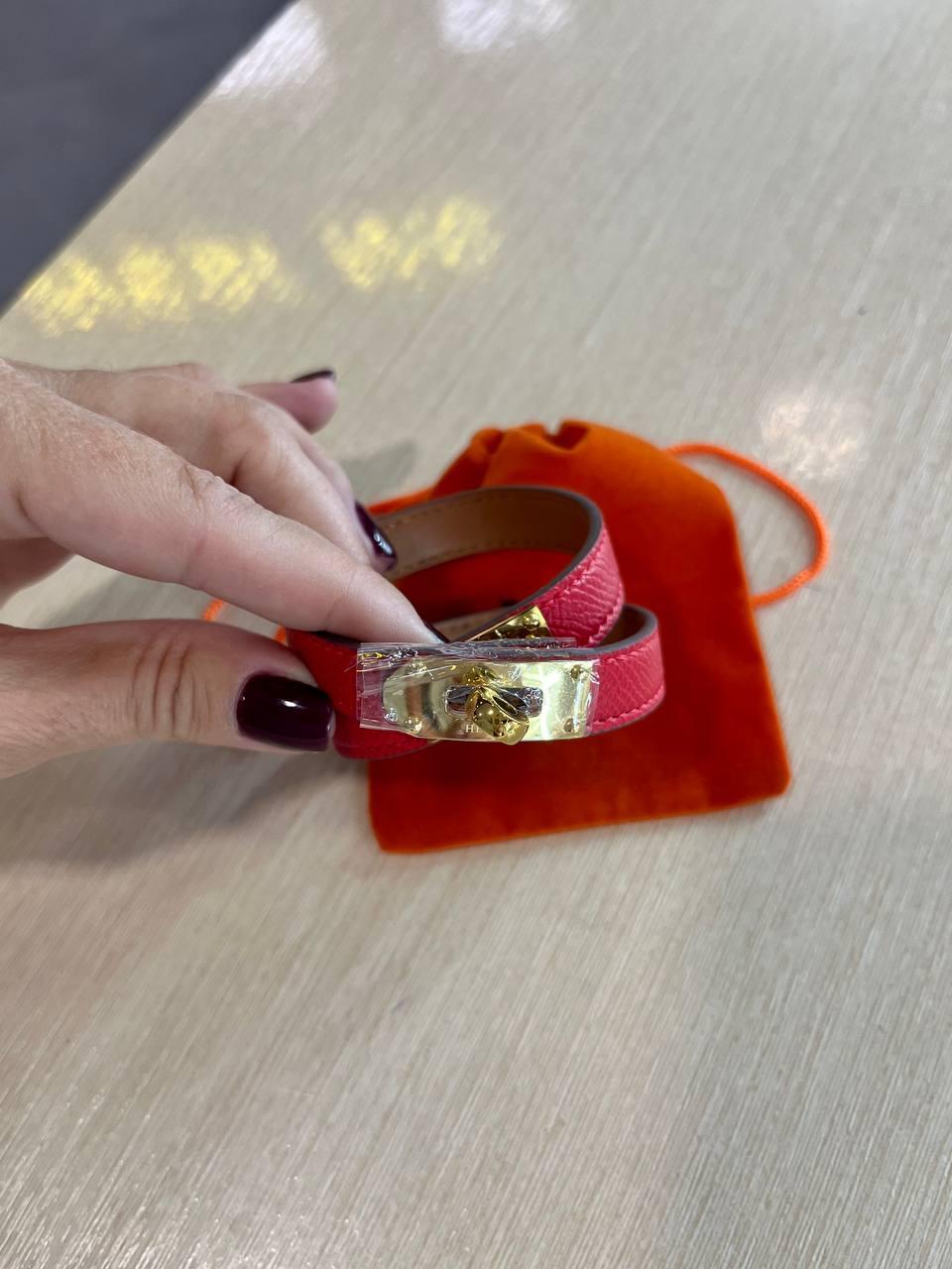 Браслет Hermes шкіряний браслет червоний