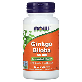 Ginkgo Biloba NOW Foods 60 мг 60 капсул
