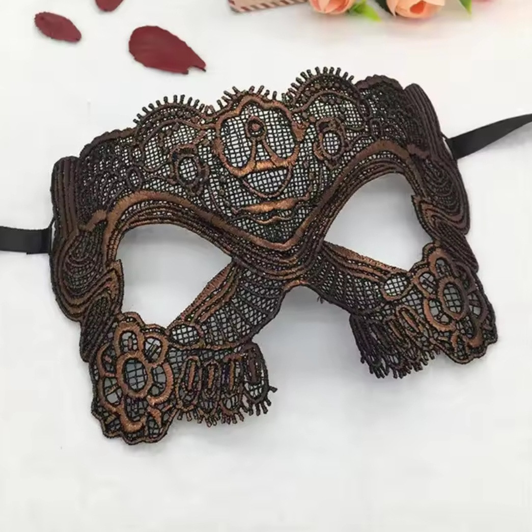 Маска венеціанська унісекс one size коричневий, фото 1