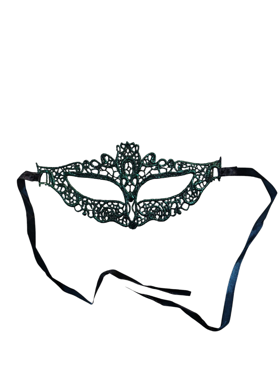 Венеціанська маска ажурна one size зелений, фото 1