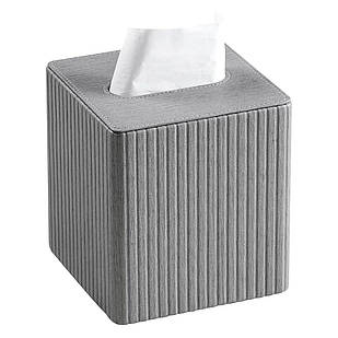 Серветниця з еко шкіри настільна 13х13х14.5 см органайзер для серветок Сірий HP-3-201G