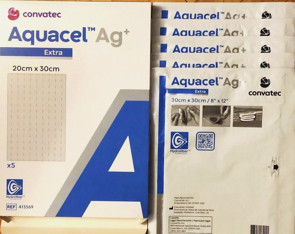 Повязка ConvaTec  Aquacel Extra  AG (8*12) 20х30 см.- Absorbent HYDROFIBER  усиленная гидроволокно 1 шт.