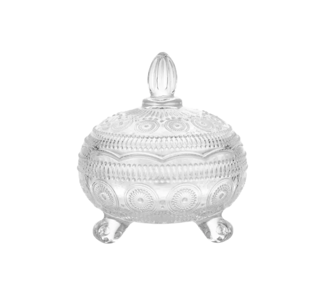 Скляна цукерка Helios Вінтаж для солодощів з кришкою 119 мм (TG1074B), фото 1
