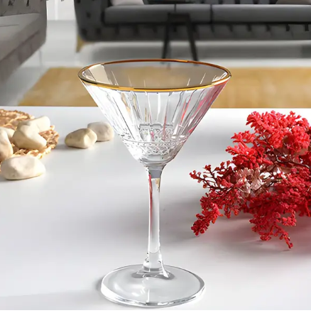 Набір скляних келихів Pasabahce Elysia для мартіні із золотом 220 мл 4 шт (440328G), фото 1