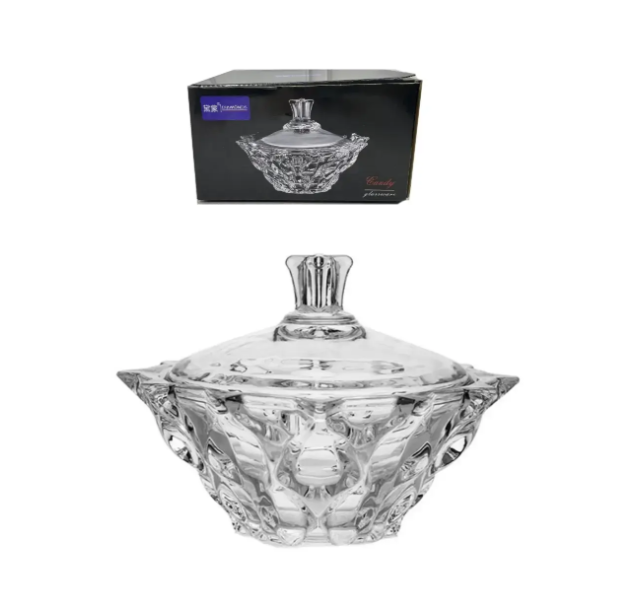 Скляна цукерка Helios Імперіум під кришталь із кришкою 195 мм, фото 1