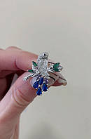 Брошка - шпилька срібна з фіанітами