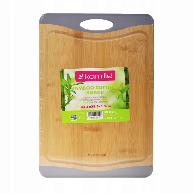 Дошка обробна Kamille KM-10071 із силіконовими вставками 39х28х1,3 см, фото 1