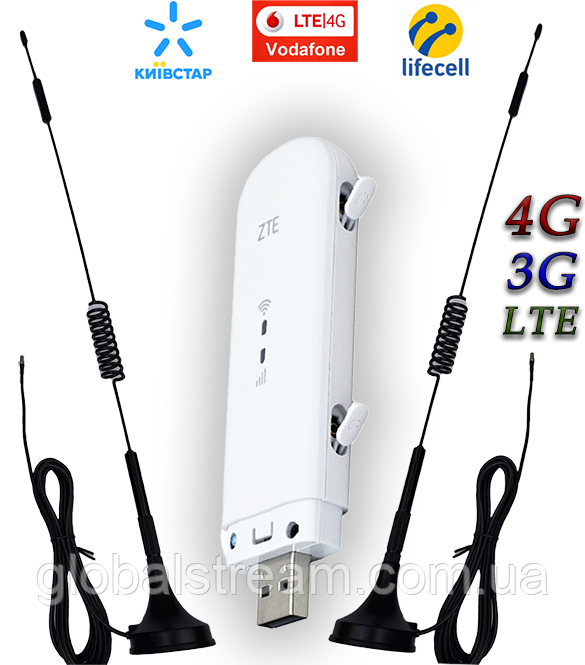 Мобільний модем 4G WiFi Роутер ZTE MF79u + 2 антени на 7db магніт (укр + ручка меню)