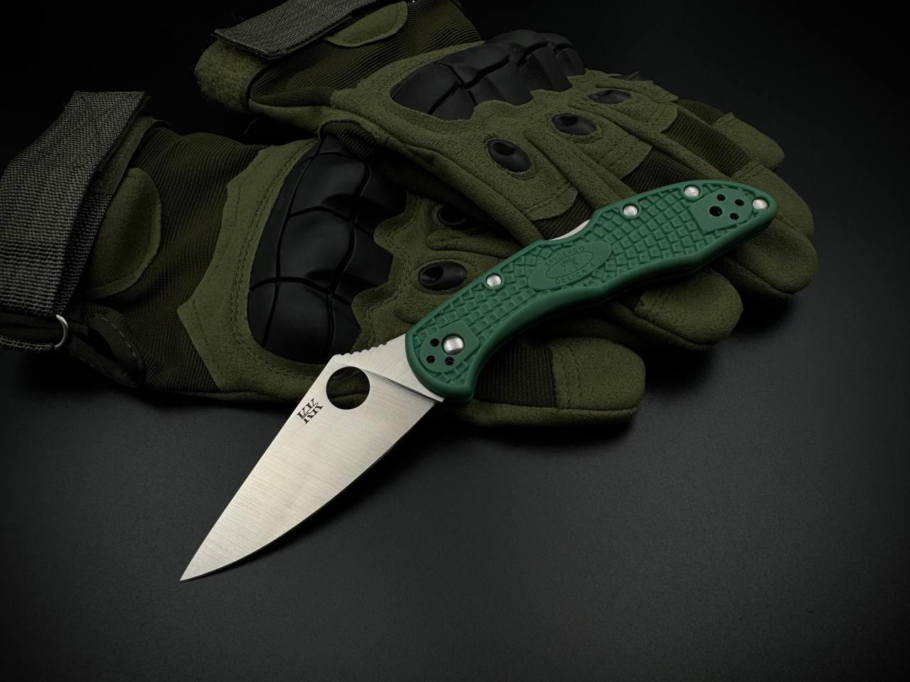 Форк складного ножа «Spyderco delica 4» (бірюза), з клинком від kaif knife.