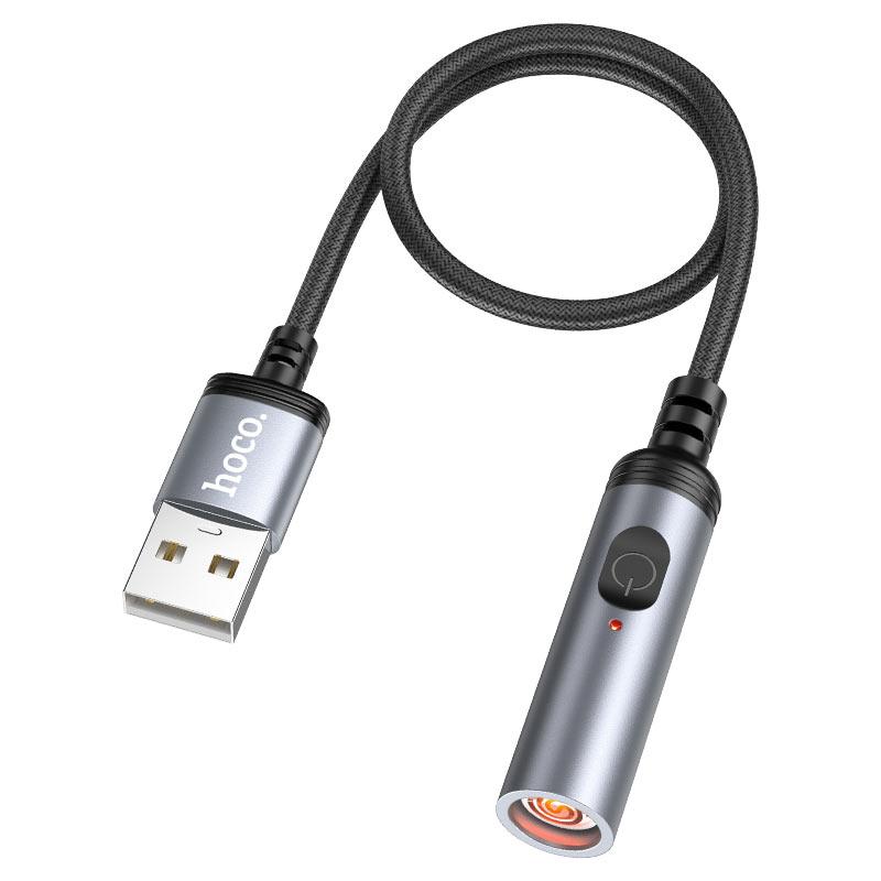 Прикурювач HOCO UA30 USB портативний mini cigarette lighter Black, фото 1