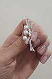 Брошка - шпилька срібна з перлами та фіанітами, фото 3