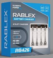 Зарядний пристрій Rablex RB426, 4xАА, ААА, 2A, Type-c