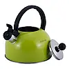 Чайник із нержавіючої сталі зелений 2.5л зі свистком Kamille KM-0679A, фото 5