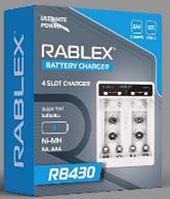 Зарядний пристрій Rablex RB430, 4xАА, ААА, 9V, 2A, Type-c