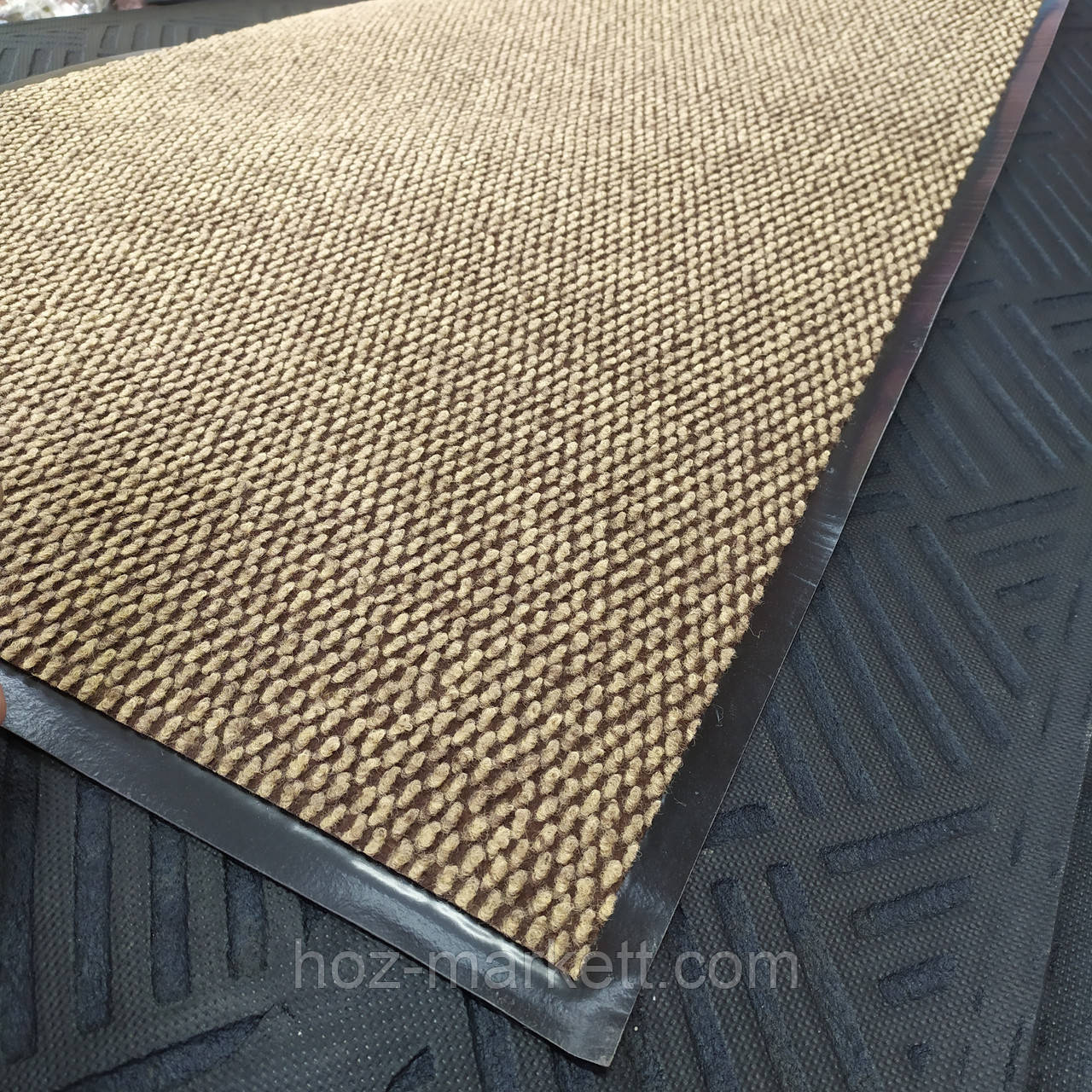 Килимок 75 х 45 см вологопоглинаючий з ворсом бежевий, фото 1