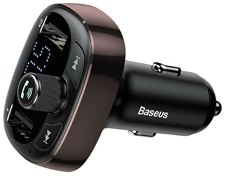 АЗП з FM-модулятор Baseus T typed Wireless MP3 charger  dark coffee (CCALL-TM12)
