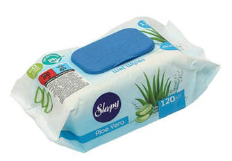 Вологі серветки Sleepy 120 шт. з клапаном Алое вера