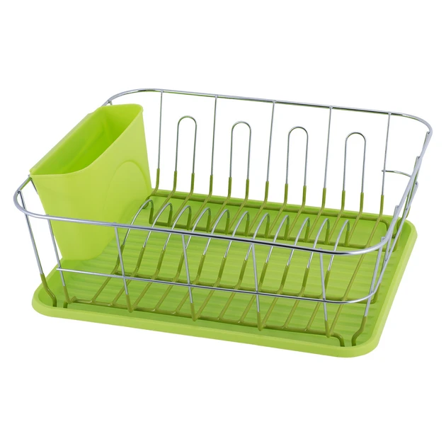 Сушарка для посуду Kamille KM-0763A з піддоном 37х33х13,5 см, фото 1