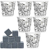 Набір склянок для віскі 6 шт. 255 мл з охолоджувальним камінням KITUA