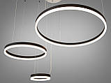 Підвісна люстра з кільцями в чорному кольорі D2485-600+400+200BK, фото 2
